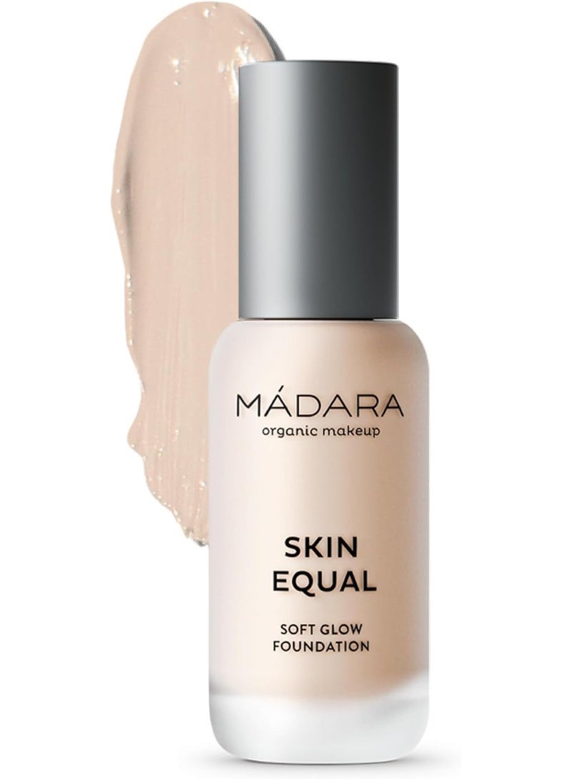 MÁDARA Organic Skincare | Skin Equal Soft Glow Foundation SPF20 PORCELAIN IVORY 10-30ml, Mineral foundation with hyaluronic acid, Buildable medium coverage, Dewy foundation, Vegan, COSMOS certified - Image 1